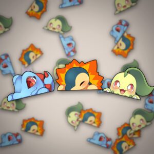 Pokemon Sticker Gen 2 Starter Pokemon (12 cm Länge)