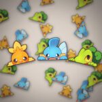 Pokemon Sticker Set Gen 3: Starter-Pokemon - 12 cm