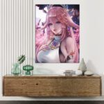 Yae Miko Portrait Poster aus Genshin Impact – Mystische Eleganz für Ihre Wanddekoration