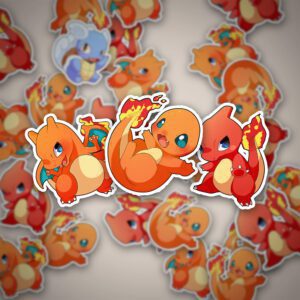 Pokemon Sticker Set - Glumanda, Bisasam, Shiggy - 9 Stück