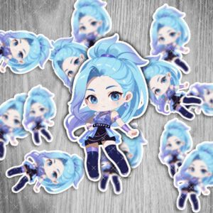 League of Legends Sticker – K/DA Seraphine, wasserfest & UV-beständig, 6 cm, 2 Stück