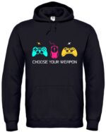 Gaming Hoodie „Choose Your Weapon“ – Kapuzenpullover mit Maus- & Controller-Motiv