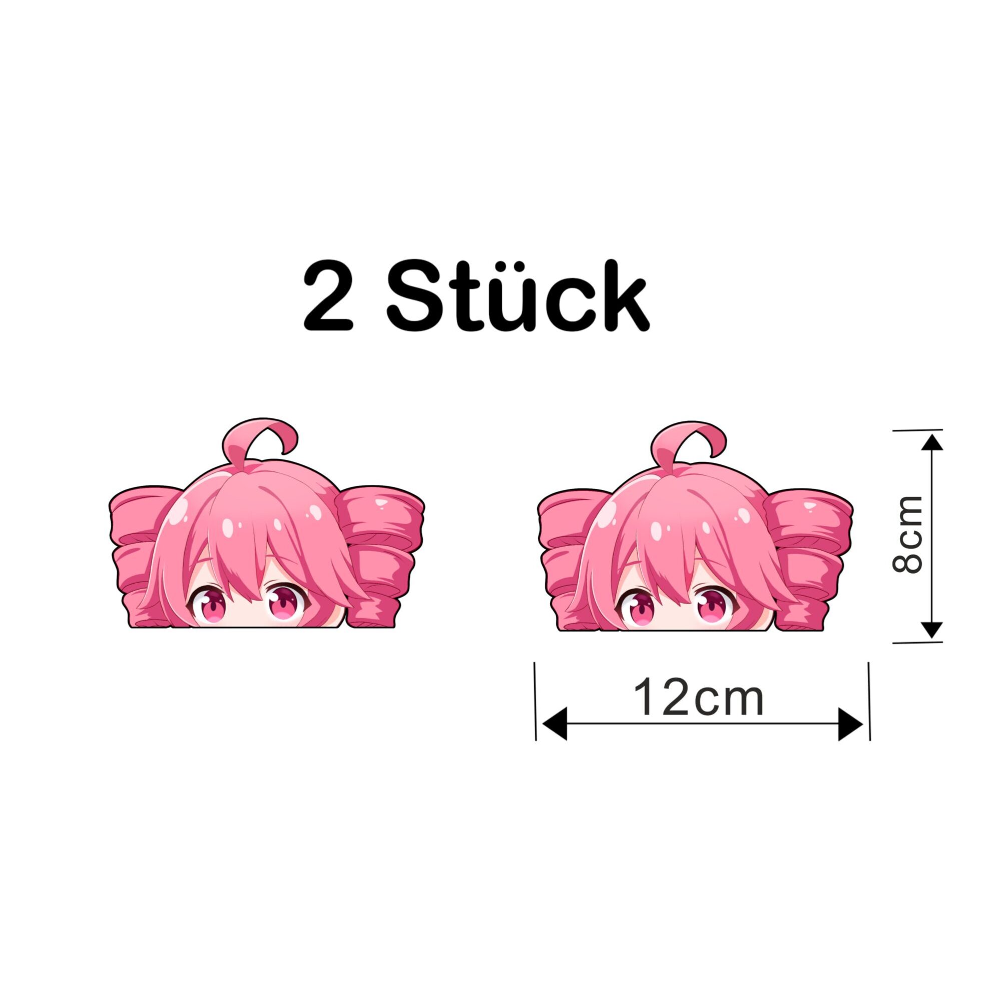 Vocaloid Peeker Sticker – Teto Anime Design | 2er Set | UV-beständig & wasserfest 3 Vocaloid Peeker Sticker – Teto Anime Design | 2er Set | UV-beständig & wasserfest – Bild 4