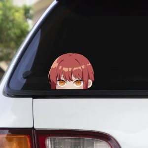 Home 25 Makima Anime Peeker Aufkleber Set 2 Stück – Wetterfestes Vinyl – Ideal für Auto Laptop Motorrad – Für Otaku Manga Fans – Größe 12 x 9 4 cm