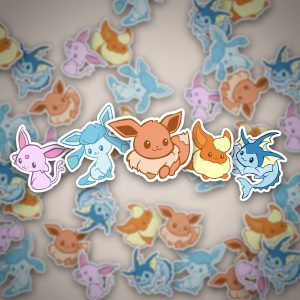 Pokémon Evoli Evolutionen Sticker Set - 8 Sticker Motive, 4 cm Größe