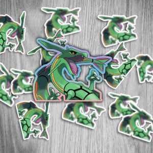 Pokemon Rayquaza Peekers Holographischer Sticker - 10 cm Breite - Legendäres Pokemon aus der 9. Generation