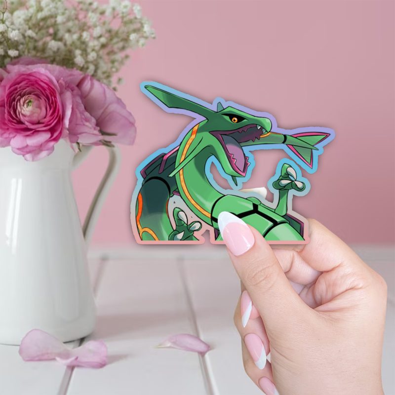Pokemon Rayquaza Peekers Holographischer Sticker - 10 cm Breite - Legendäres Pokemon aus der 9. Generation – Bild 2