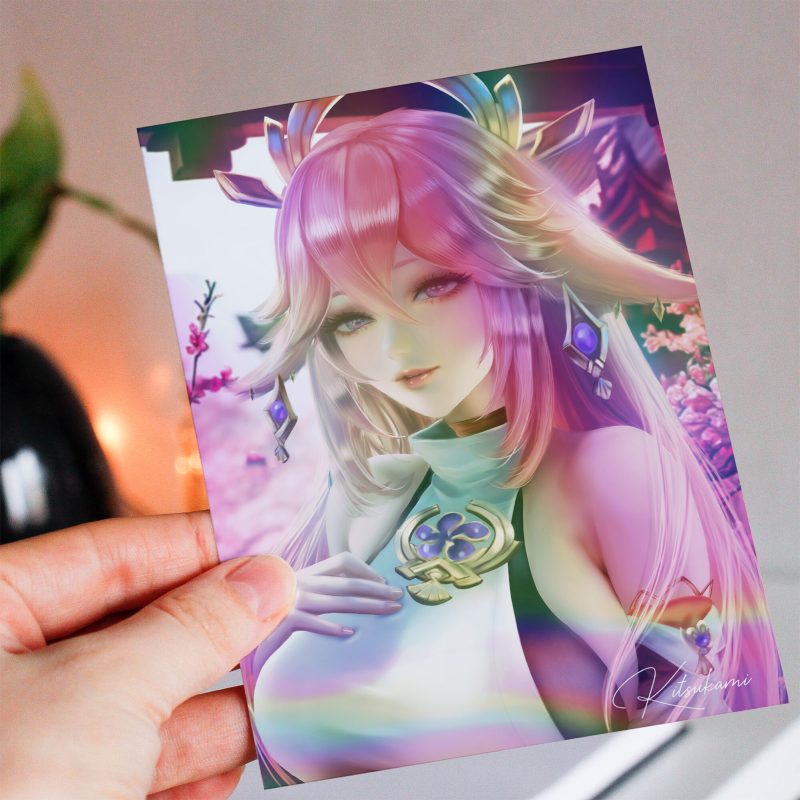 Yae Miko Portrait Poster aus Genshin Impact – Mystische Eleganz für Ihre Wanddekoration – Bild 3