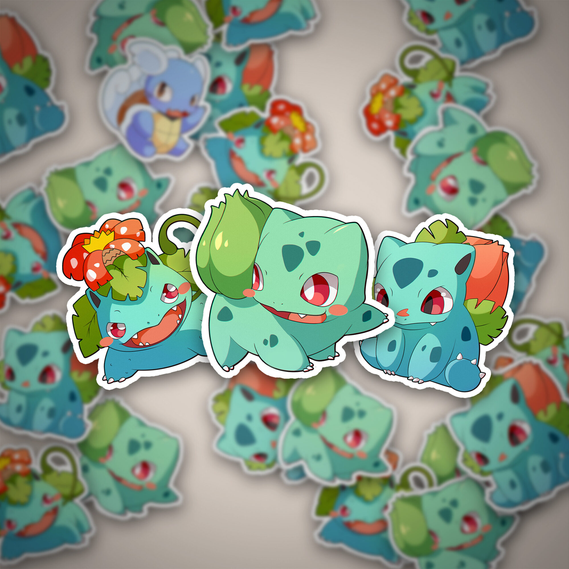 Pokemon Sticker Set - Glumanda, Bisasam, Shiggy - 9 Stück 2 Pokemon Sticker Set - Glumanda, Bisasam, Shiggy - 9 Stück – Bild 2