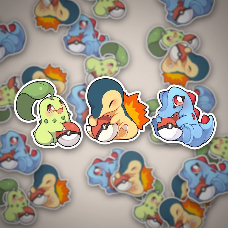 Pokemon Starter Sticker Set - Glumanda, Schiggy & Bisasam – Bild 2
