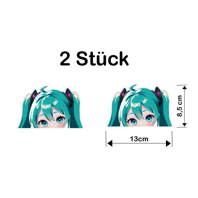 Anime Peeker Aufkleber "Miku Hatsune Magical Mirai" – 2 Stück, Wasserfest & UV-Beständig für Autos – Bild 2
