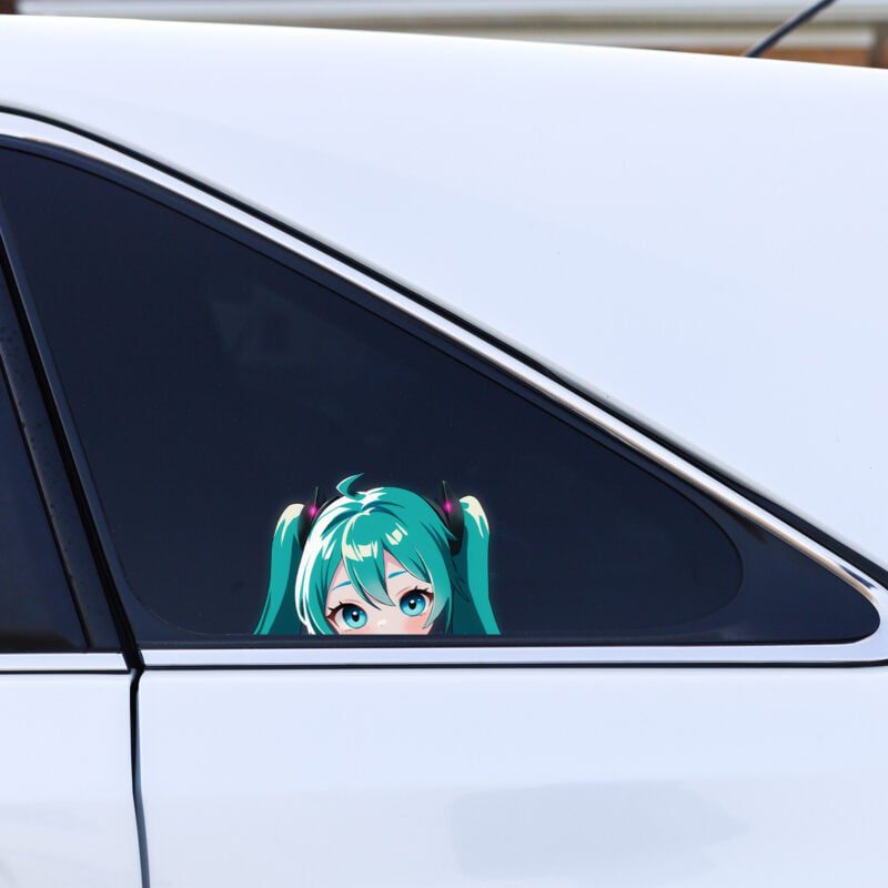 Anime Peeker Aufkleber "Miku Hatsune Magical Mirai" – 2 Stück, Wasserfest & UV-Beständig für Autos – Bild 4