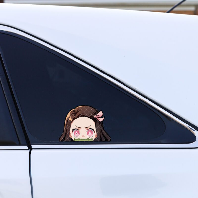 Anime Peeker Aufkleber "Demon Slayer Nezuko" – 2 Stück, Wasserfest & UV-Beständig für Autos – Bild 3