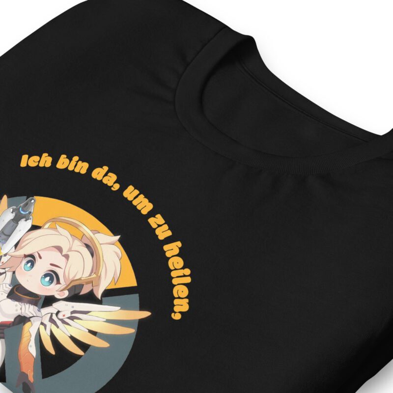 Overwatch Mercy T-Shirt Unisex – Weiß oder Schwarz mit Spruch – Größen S bis XX – Bild 5