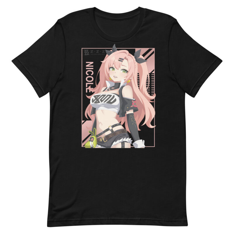 Zenless Zone Zero T-Shirt – Nicole Demara Design – Unisex Baumwollshirt in Weiß-Schwarz – Bild 5