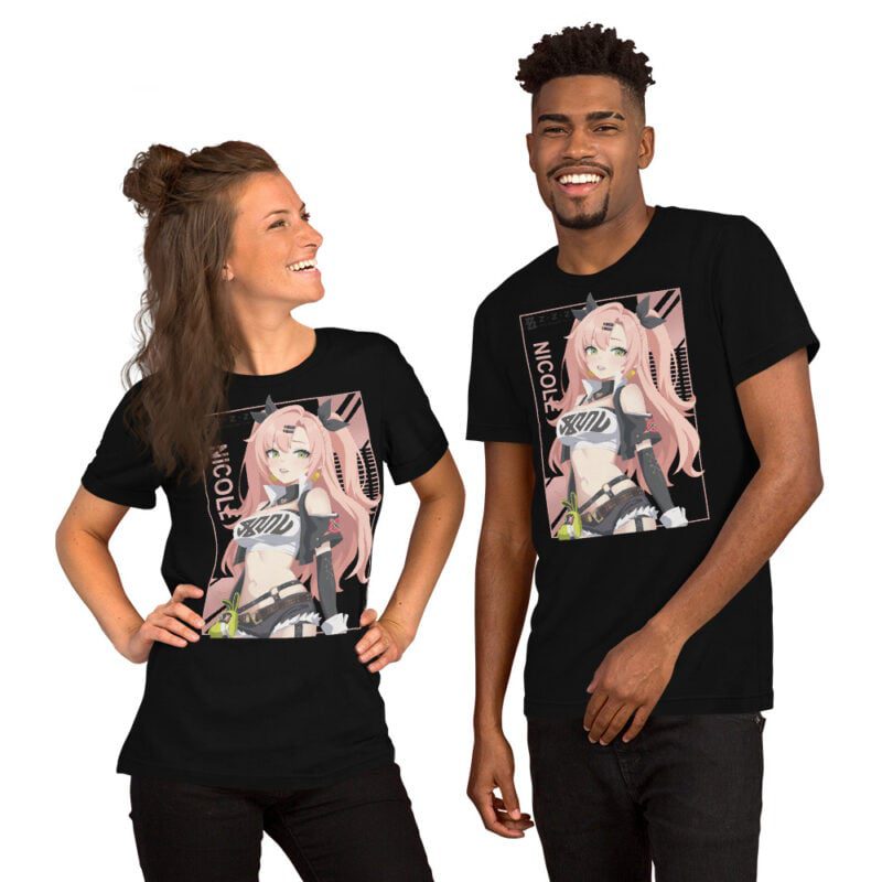Zenless Zone Zero T-Shirt – Nicole Demara Design – Unisex Baumwollshirt in Weiß-Schwarz – Bild 3