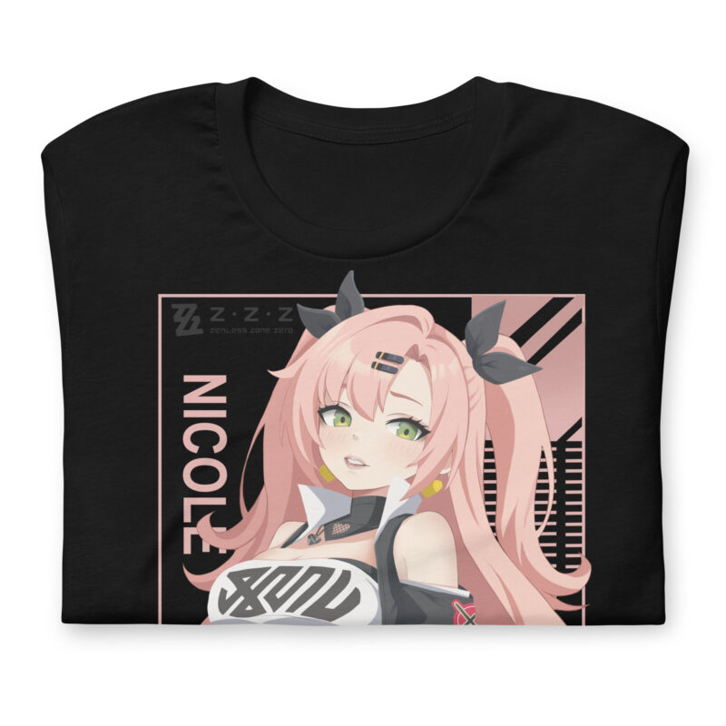 Zenless Zone Zero T-Shirt – Nicole Demara Design – Unisex Baumwollshirt in Weiß-Schwarz – Bild 8