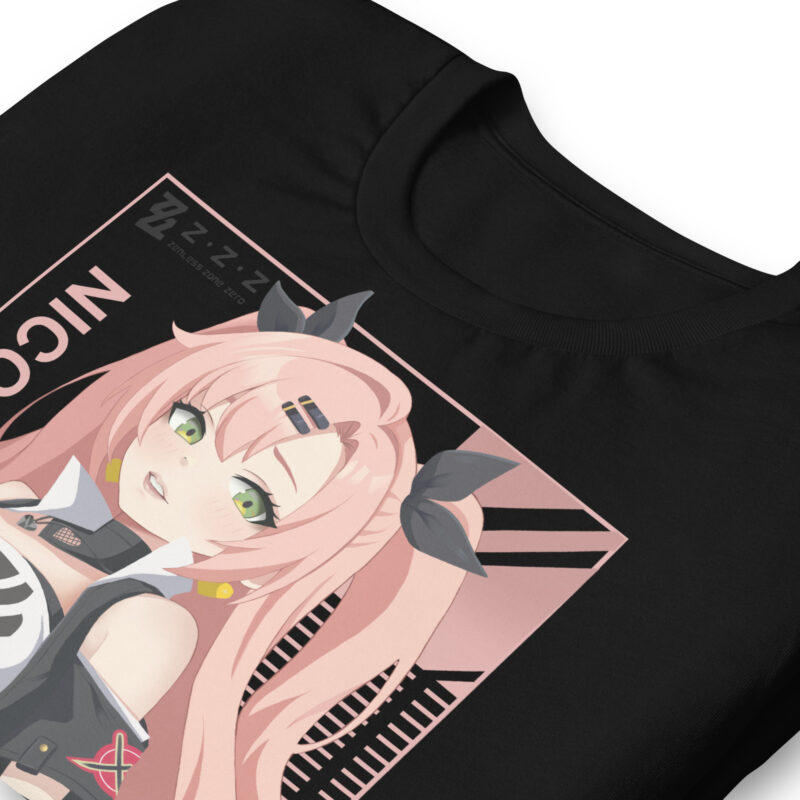 Zenless Zone Zero T-Shirt – Nicole Demara Design – Unisex Baumwollshirt in Weiß-Schwarz – Bild 9