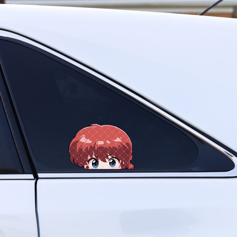 Ranma 1/2 Peeker Sticker – Anime Aufkleber, wasserfest & UV-beständig, 12 × 9 cm, 2 Stück – Bild 2