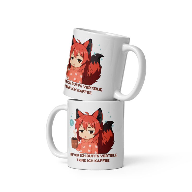 Lustige Gaming Tasse mit Anime Fuchs Kitsumi Motiv – Weiß, 330 ml, Mikrowellen- & Spülmaschinenfest - Design von Kitsukami – Bild 3