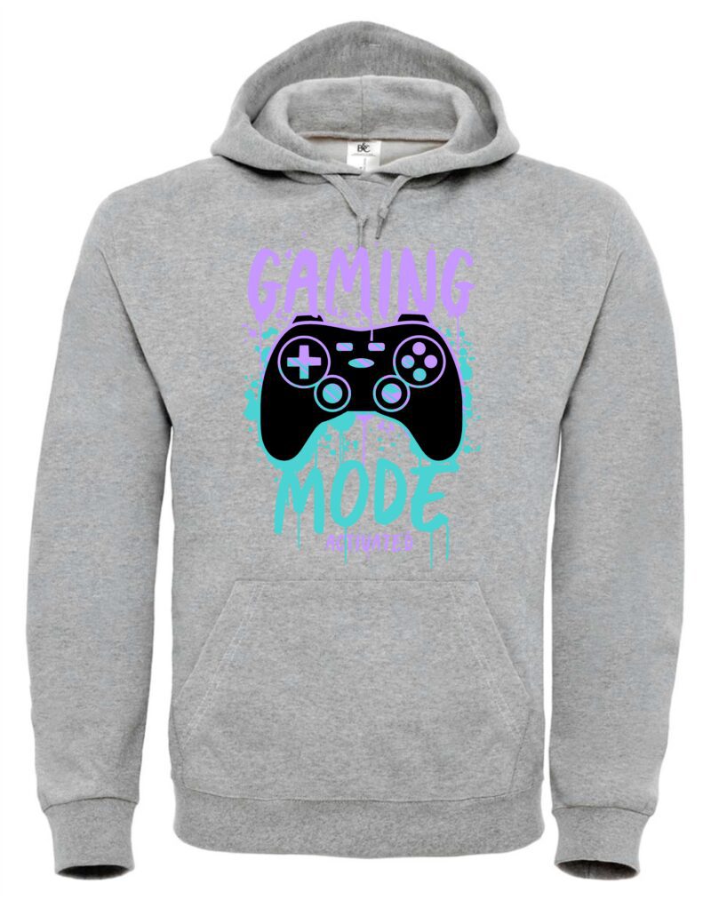 Gaming Mode Hoodie – Unisex Kapuzenpullover Schwarz/Grau – Gamer Pullover – Für Zocker – Größen S–XXL – Bild 3