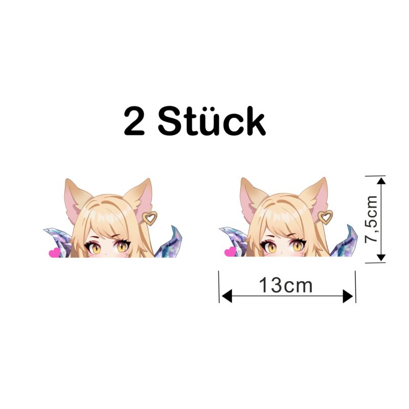 League of Legends KDA Ahri Peeker Sticker – Gaming & Anime Design für Auto & Laptop – UV-beständig & wasserfest – Bild 3