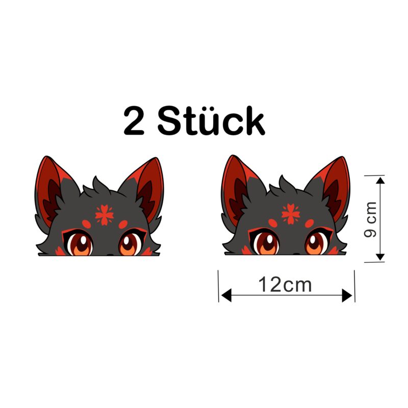 Kuroko Peeker Sticker – Kitsukami Design im Anime-Stil – UV-beständig & wasserfest für Auto & mehr – Bild 4
